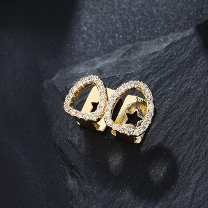1PC Single Hip Hop Star Heart Pattern Teeth Grillz Removable Dental Grills Teeth Punk Teeth Caps