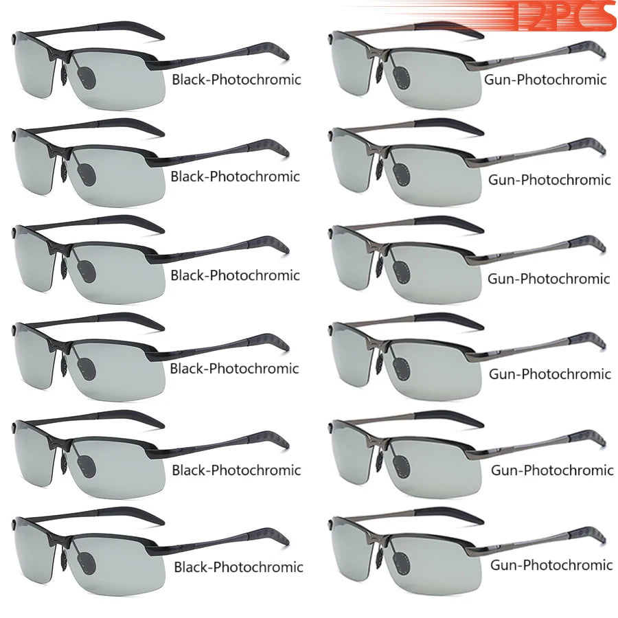 Men Photochromic Polarized Chameleon Glasses Change Color Sun Glasses Day Night Vision UV400