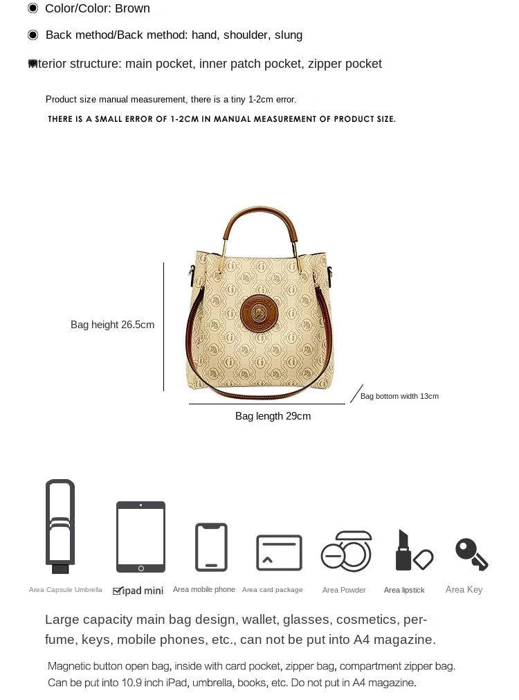 Light luxury brand women's handbag designer's high-quality shoulder bag, fashion