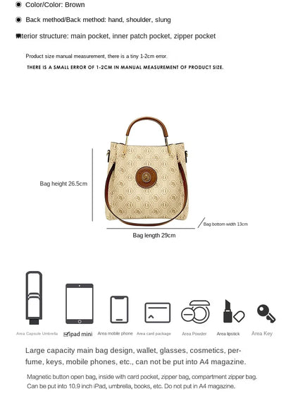 Light luxury brand women's handbag designer's high-quality shoulder bag, fashion