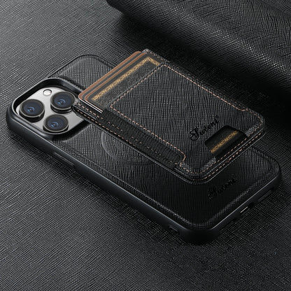 Luxury Leather Magnetic 2-in-1 Card Holder Wallet Phone Case Support Wireless Charging for iPhone 16Pro Max 15Plus 14 13 12