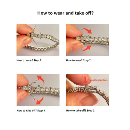 Real Moissanite Tennis Bracelet for Women Men 2.5-6.5mm Lab Diamond Bangle with Certificates 925 Sterling Silver Fine Jewelry