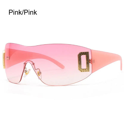 Luxury Y2K One Piece Sunglasses Women Brand Designer New Punk Sports Sun Glasses Men Goggle Shades UV400 Fashion Letter Eyewear