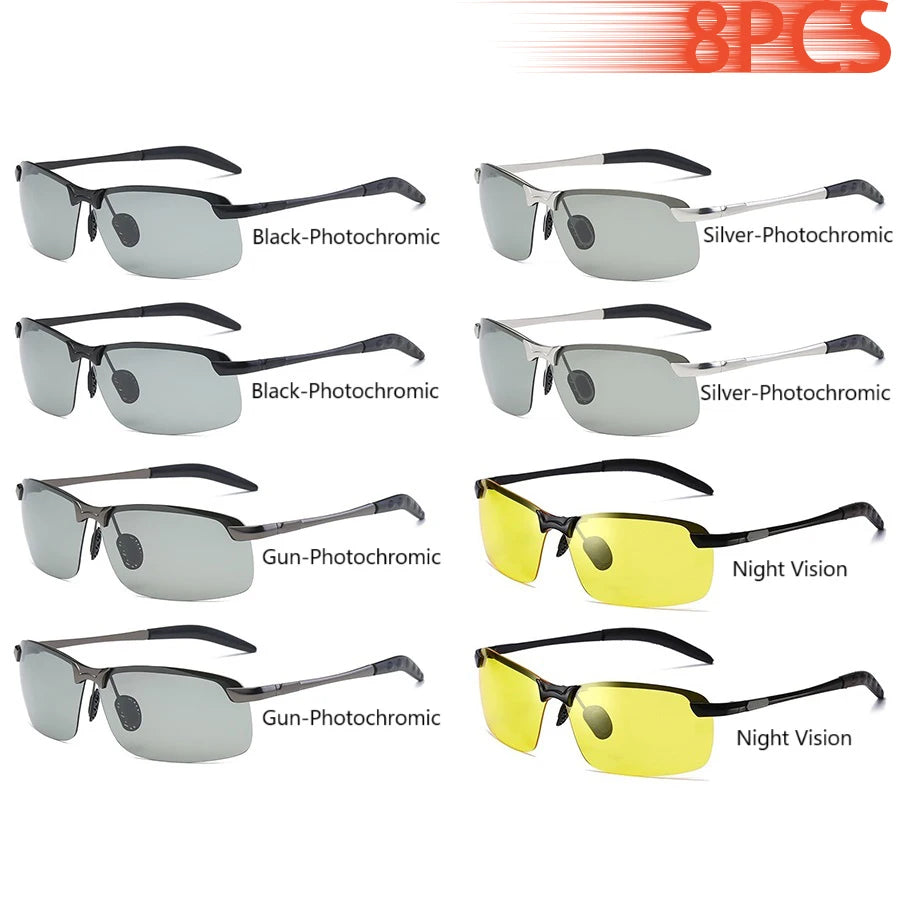 Men Photochromic Polarized Chameleon Glasses Change Color Sun Glasses Day Night Vision UV400
