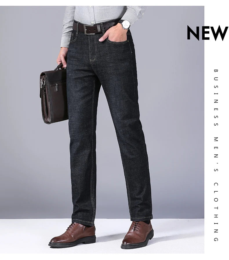 Stretch Slim Fit Pants Comfortable Soft Straight Casual Denim