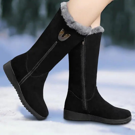 Snow Boots Warm Lined Mid-Calf Booties Water Resistant Lightweight Anti-slip