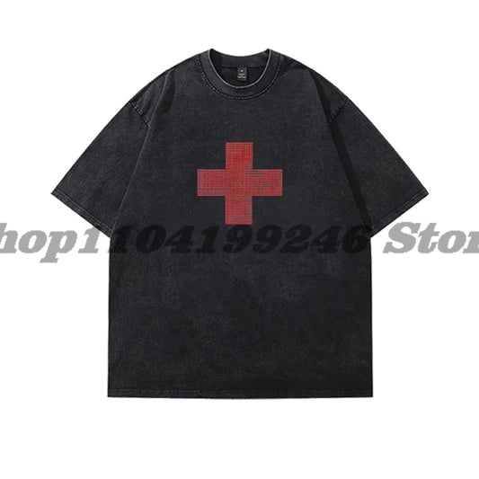 2hollis 2 Album Merch T-Shirt Washed Denim Fashion Casual Summer Cotton Stylish Design Tee