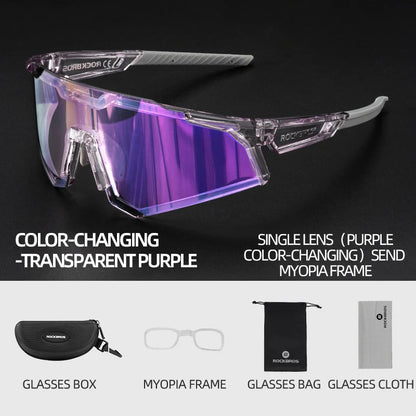 Photochromic Polarized Lens Adjustable Nose Support Myopia Frame Sports Men Women Cycling Goggle