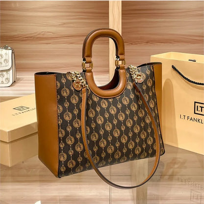 Light luxury brand designer high-end texture retro shoulder crossbody bag with l