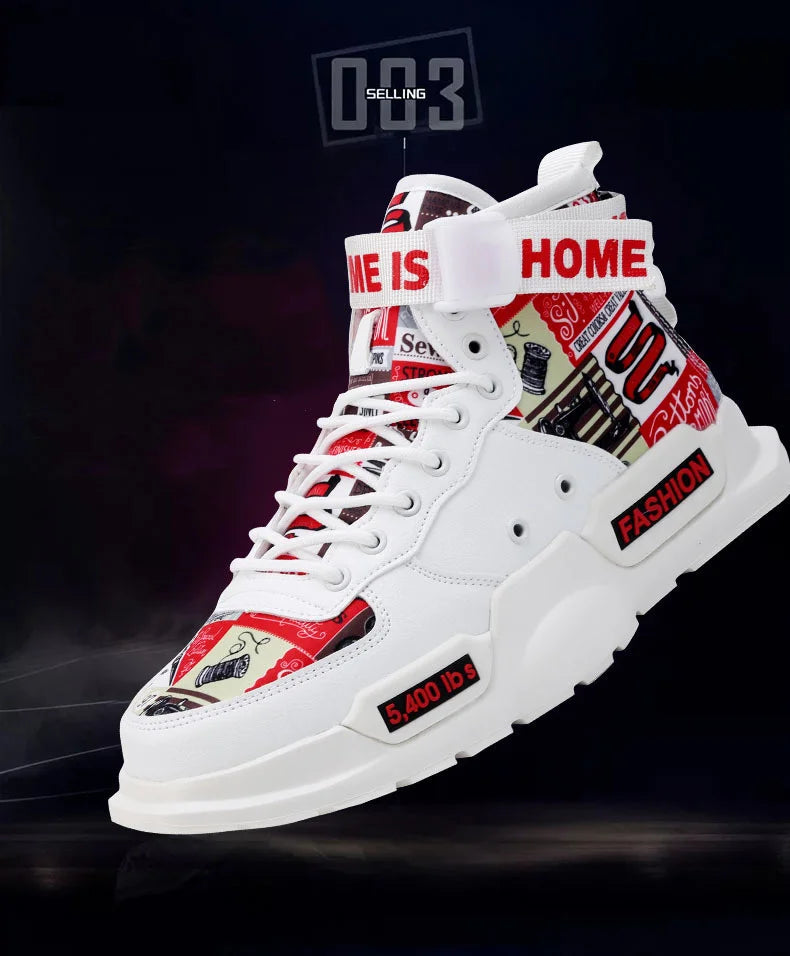 Men Shoes High Quality Sneakers Platform Breathable Lightweight Red Basket