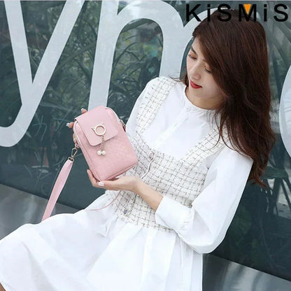 Fashion Women Mini PU Leather Crossbody Shoulder Bag Casual Mobile Phone Wallet Cute Handbag for Girls