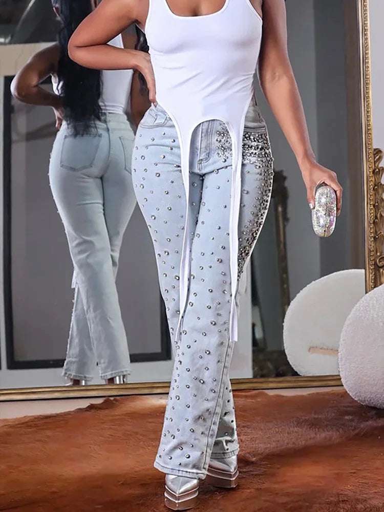 Women's Beading Jeans High Waist Slim Spring Casual Denim Pant Vintage Fashion 2024 Streetwear Straight Jeans Trousers 2024 Light Blue / 5XL / CHINA Light Blue / XL / CHINA Light Blue / XXL / CHINA Light Blue / 5XL / CHINA-Light Blue / XL / CHINA-Light Blue / XXL / CHINA-Light Blue / XXXL / CHINA-Light Blue / 4XL / CHINA-Light Blue / L / CHINA-