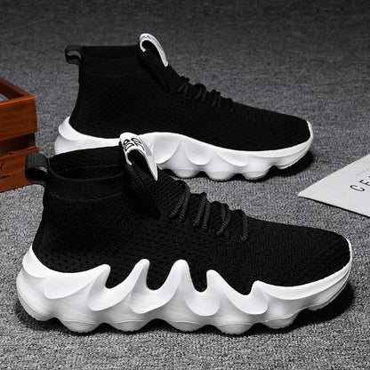 Mens High Top Fashion Sneakers Breathable Shoes Comfortable Sneakers Heighten Sports Shoes Men Lightweight