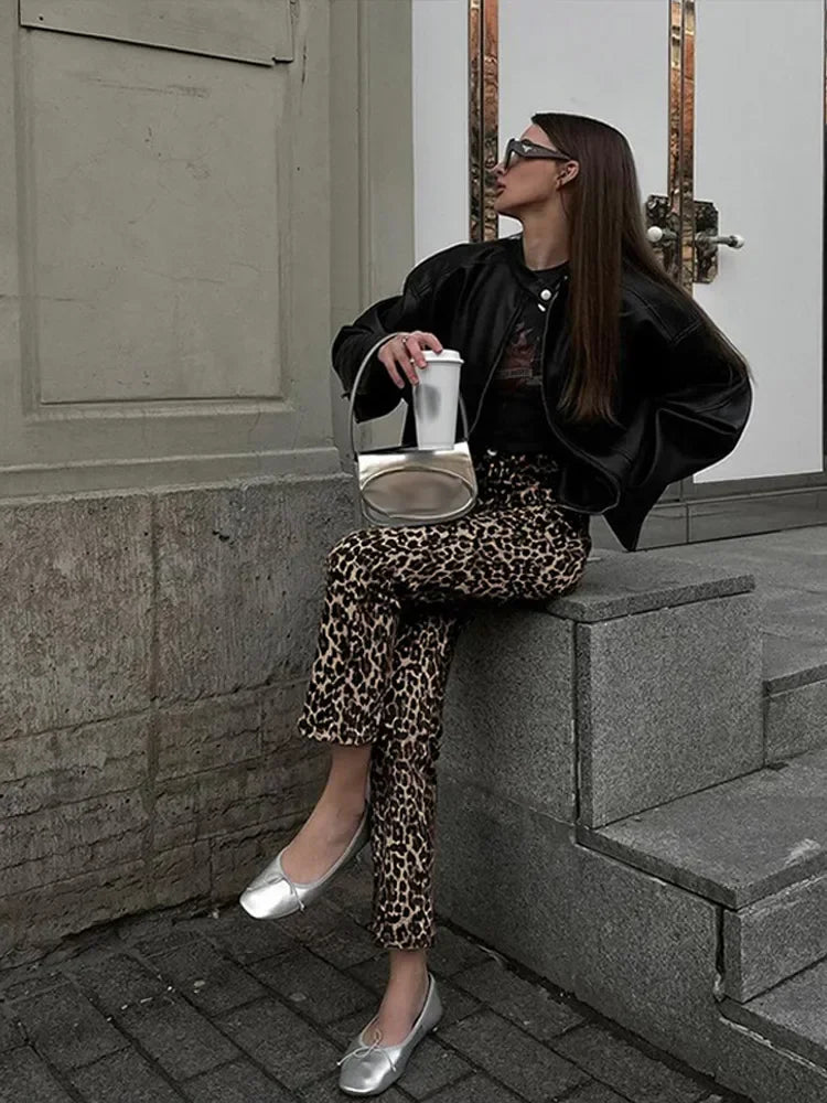 Animal Leopard Print Long Denim Women High Waist Straight Pencil Jeans Leopard print / M Leopard print / L Leopard print / XS Leopard print / M-Leopard print / L-Leopard print / XS-Leopard print / S-
