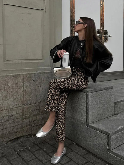 Animal Leopard Print Long Denim Women High Waist Straight Pencil Jeans Leopard print / M Leopard print / L Leopard print / XS Leopard print / M-Leopard print / L-Leopard print / XS-Leopard print / S-