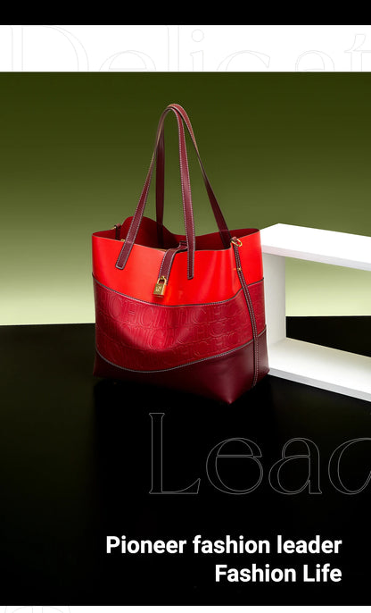 CHCH Women's Large Capacity Tote Bag Spring New Splicing Design Bag