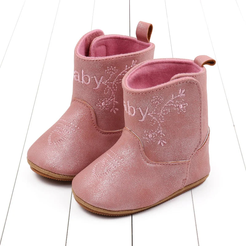 Baby Boots Made Of Soft PU and High-quality Cotton Short Boots With Rubber Soles and Anti Slip Baby