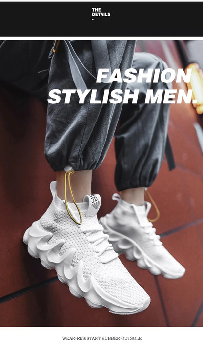 Mens High Top Fashion Sneakers Breathable Shoes Comfortable Sneakers Heighten Sports Shoes Men Lightweight