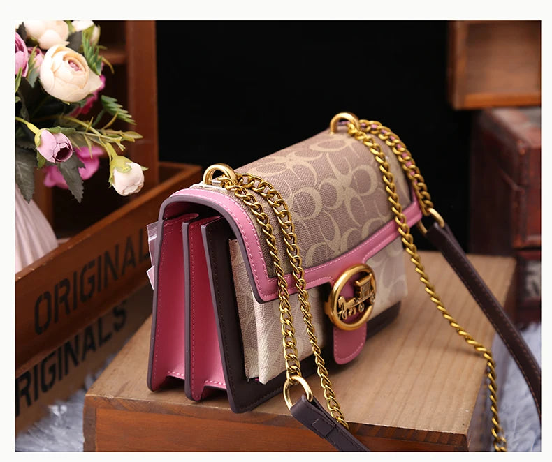Light luxury women's high-end color contrast single shoulder underarm bag