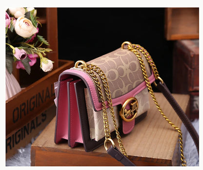 Light luxury women's high-end color contrast single shoulder underarm bag