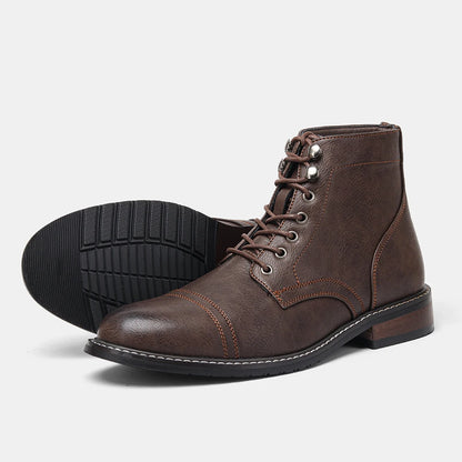 Brogue Chelsea Men Boots 2025 American style Comfortable Fashion Leather Boots