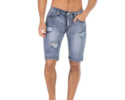Men's Jeans Trend Denim Shorts Stretch Slim Hip Hop Classic