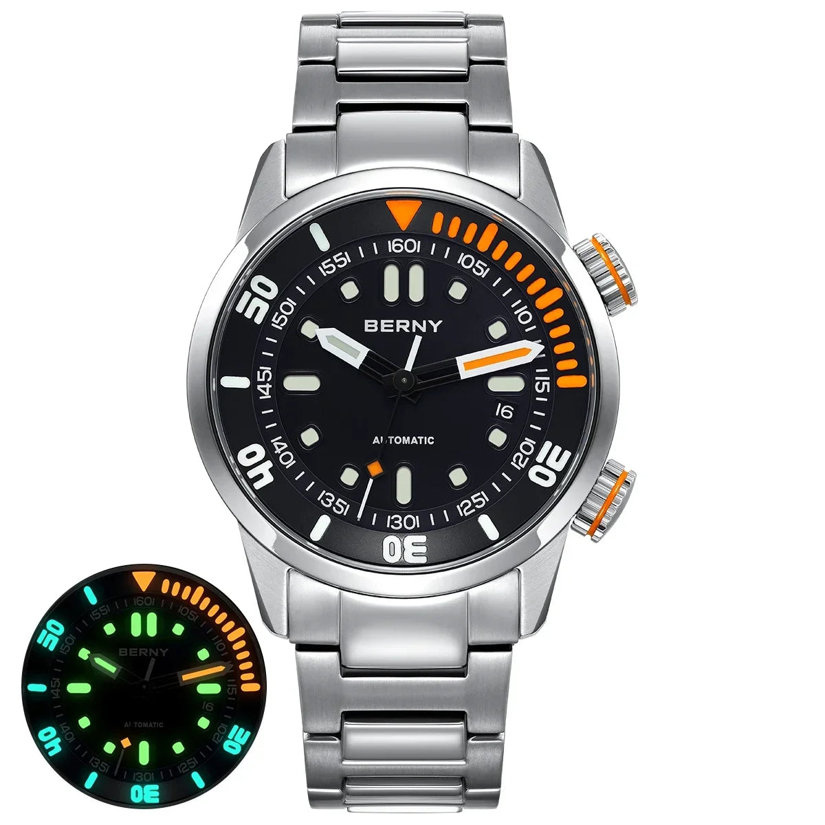 Automatic Dive Watch for Men Super Luminous Original Design 20 ATM Diver Wristwatch Sapphire