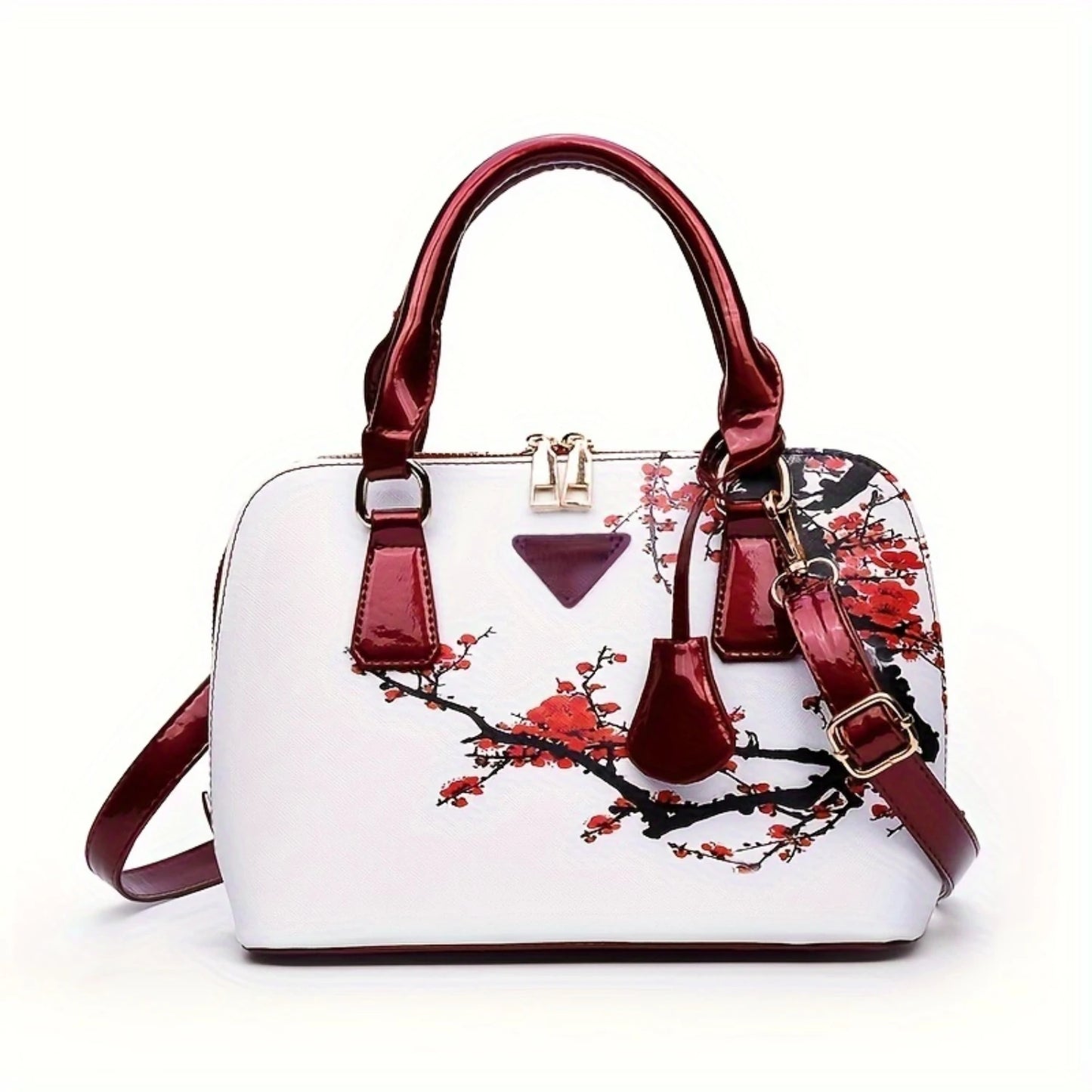 Print Top Handle Bag, Elegant Crossbody Boston Bag, Women's Fashion Handbag