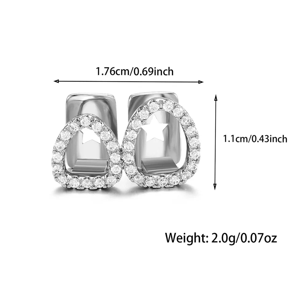 1PC Single Hip Hop Star Heart Pattern Teeth Grillz Removable Dental Grills Teeth Punk Teeth Caps