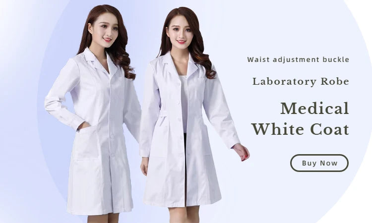 Hospital Clinical Uniforms Scrubs Lab Coat Pharmacy Short Sleeve Nurse Doctor Dress Medical Robe Women White Coat