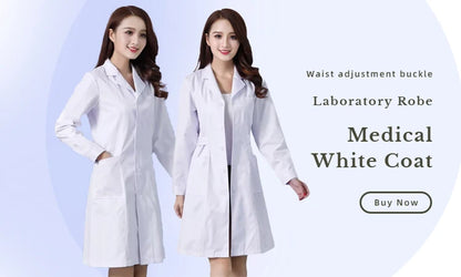 Hospital Clinical Uniforms Scrubs Lab Coat Pharmacy Short Sleeve Nurse Doctor Dress Medical Robe Women White Coat