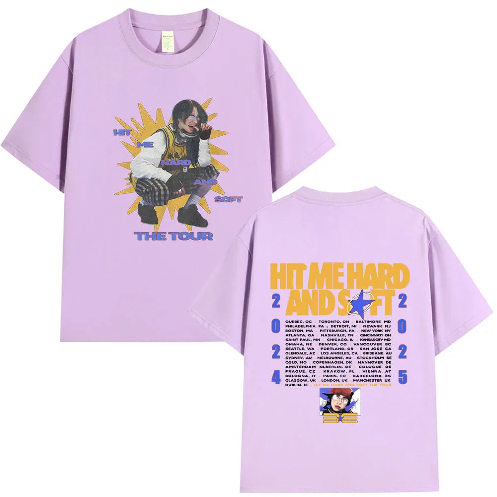 Hit Me Hard and Soft Tour 2024-2025 T Shirt Men Women Fashion Hip Hop T Shirts Cotton Loose Cozy Short Sleeve T-shirts Fans Gift