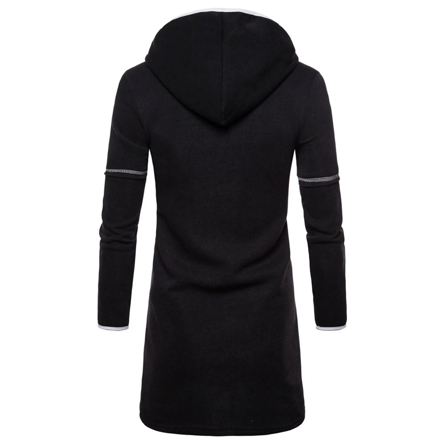 Men Women Overcoats Solid Color Loose Long Sleeve Hooded Long Cardigan