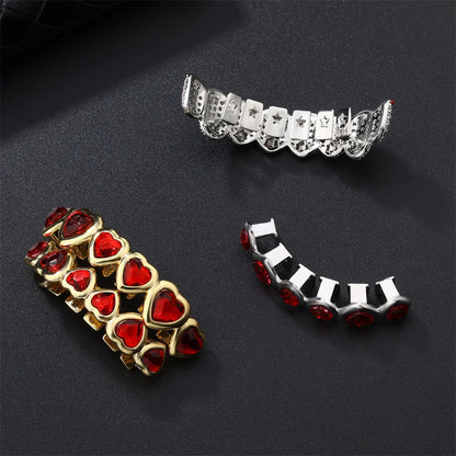 Red Crystal Heart Tooth Caps For Women Men Jewelry Hip Hop Silver Color Green Zircon Teeth Grillz Dental Grills Gold Green Gold Red Top Gold Green Bottom Gold Green-Gold Red Top-Gold Green Bottom-Gold Red-Gold Green Top-Silver Green Top-Silver Green-Silver Green Bottom-Silver Red-Gold Red Bottom-Silver Red Bottom-Silver Red Top-