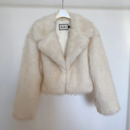 Winter Fur Coat Women Short Lazy Wind Fox Fur Jacket Cropped Fluffy