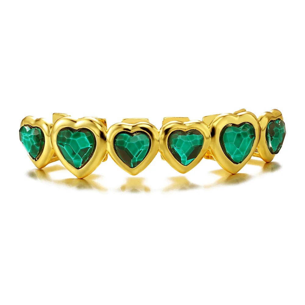 Red Crystal Heart Tooth Caps For Women Men Jewelry Hip Hop Silver Color Green Zircon Teeth Grillz Dental Grills Gold Green Gold Red Top Gold Green Bottom Gold Green-Gold Red Top-Gold Green Bottom-Gold Red-Gold Green Top-Silver Green Top-Silver Green-Silver Green Bottom-Silver Red-Gold Red Bottom-Silver Red Bottom-Silver Red Top-