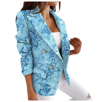 New In Outwears Printed Faux Wool Thin Coat Trench Jacket Ladies Long Overcoat Outwear Fashion Woman Blazer 2022 Abrigo Mujer