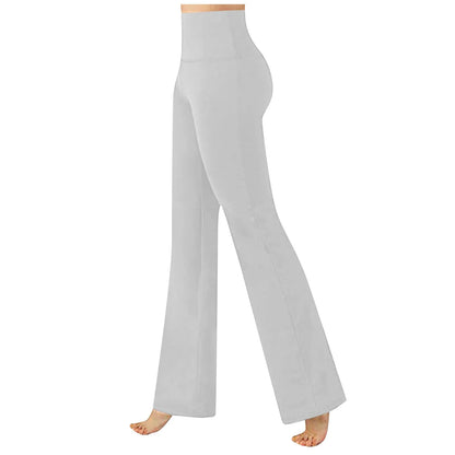 Loose Fitting Wide Leg Casual Pants Stretchy Solid Color Sports Yoga Breathable