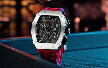 Luxury Brand Tonneau Design Waterproof Clock Stainless Steel Wristwatch Rectangle