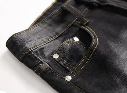 Men's Jeans Trend Denim Shorts Stretch Slim Hip Hop Classic