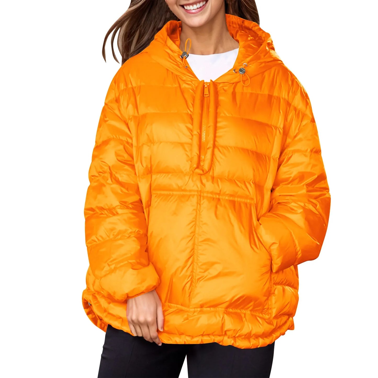 Plus Size Parkas For Women Casual Women Casual Hoodies Pocket Coat Lightweight Jacket Winter Coats For Women пуховик женский