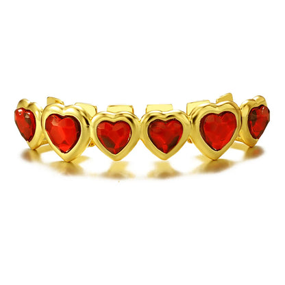 Red Crystal Heart Tooth Caps For Women Men Jewelry Hip Hop Silver Color Green Zircon Teeth Grillz Dental Grills Gold Green Gold Red Top Gold Green Bottom Gold Green-Gold Red Top-Gold Green Bottom-Gold Red-Gold Green Top-Silver Green Top-Silver Green-Silver Green Bottom-Silver Red-Gold Red Bottom-Silver Red Bottom-Silver Red Top-