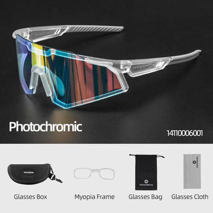 Photochromic Polarized Lens Adjustable Nose Support Myopia Frame Sports Men Women Cycling Goggle