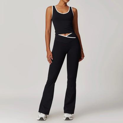 Yoga Set 2 Pieces Workout Outfits Fitness Sportswear Gym Tracksuit High Waist Leggings Sports Bra Athletic Wear Women Clothes
