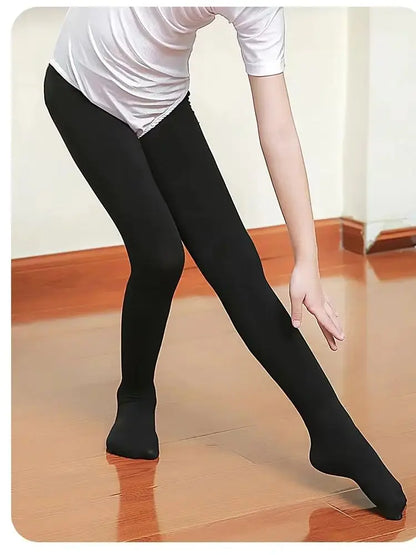 4 Pairs of Children's Pantyhose Black Leggings Dance Socks