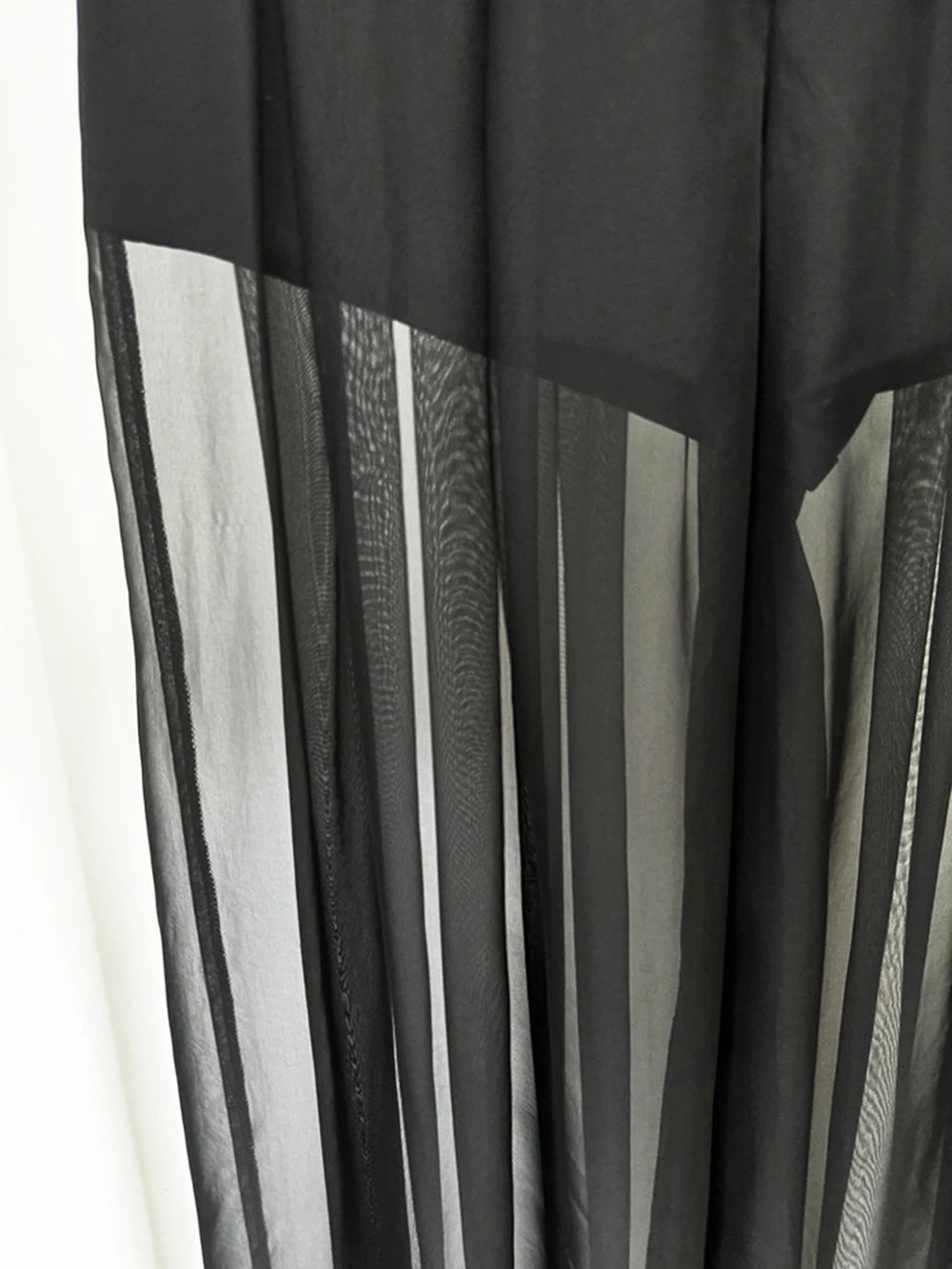 Women's Mesh Splicing Bead Sequin Blazer Wide legs Chiffon Pants Set Suit