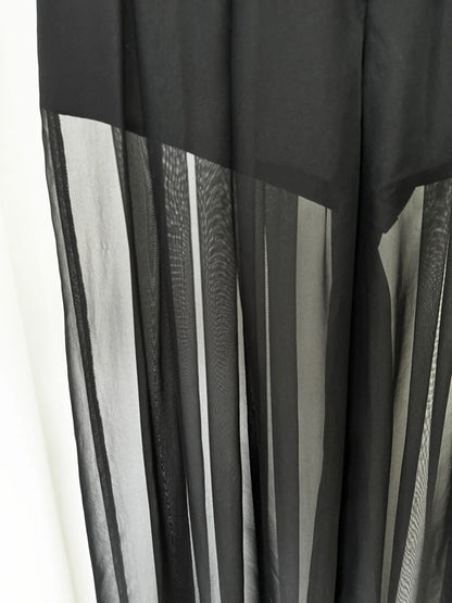 Women's Mesh Splicing Bead Sequin Blazer Wide legs Chiffon Pants Set Suit