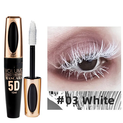 5D Mascara Makeup Waterproof Sweatproof Non-smudgy Slim Color Purple Blue White