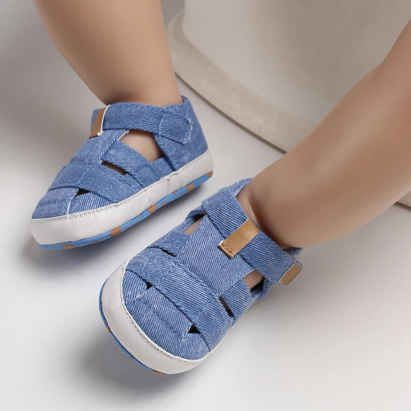 Newborn Boys And Girls Baby Shoes Canvas Soft Soles First Walking Shoes Breathable