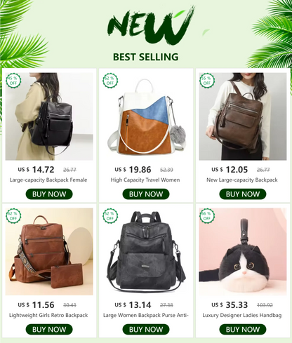 Backpack for Women Large Womens Backpack Leather Purse Designer Ladies Shoulder Bags with Tassel Two-toned Brown